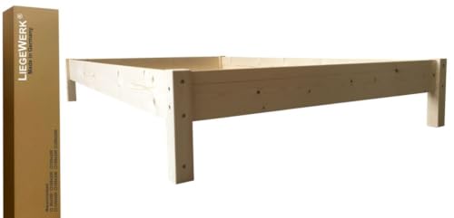 LIEGEWERK Massivholzbett Futonbett Bett Holz 180x200 Holzbett Doppelbett Bettgestell Familienbett (180cm x 200 cm)