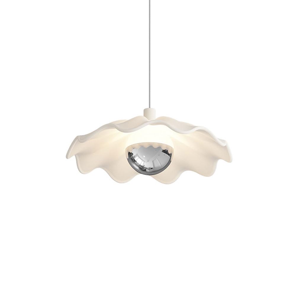 Luminaire suspendu fleur et lampe à suspension en résine blanche pour style français