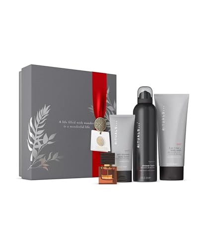 RITUALS Gift Set for Men from The Homme Collection, Medium - Shower Gel, 2-in-1 Shampoo & Body Wash, Body Lotion, Eau de Parfum – The perfect gift –