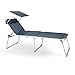Produktbild BERGER Aluminium Sonnenliege XL mit Dach 5-Fach verstellbare Campingliege Liegestuhl klappbar  Gartenliege Liege Balkon Liegestuhl faltbar (Blau)
