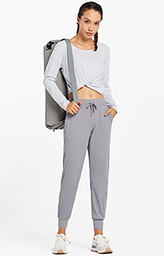 Image of Libin Women's Joggers Pants Athletic Casual Sweatpants Petite /Regular /Tall | Running, Workout, Gym, Yoga, Lounge, Travel, Golf Clothes with Pockets, 4 way stretch, Tapered, Dance Trousers