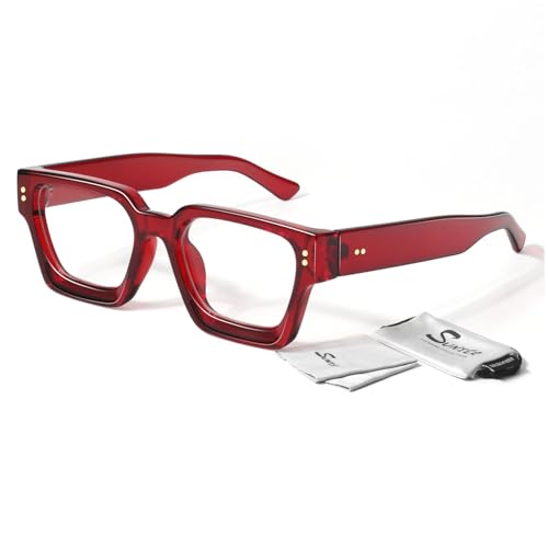 Image of Sunier Oversized Thick Square Fake Clear Lens Glasses Women Men 100% UV400