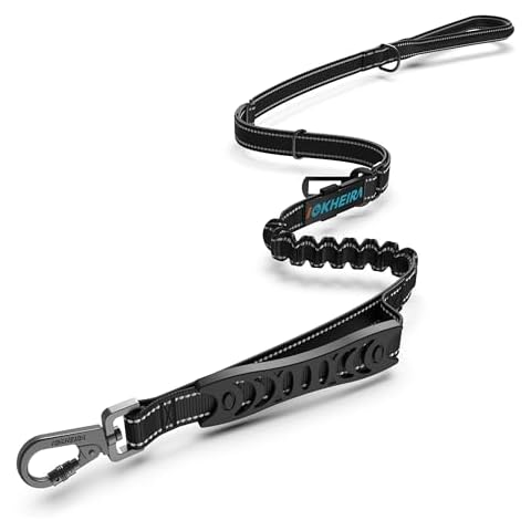 Iokheira Bungee Dog Lead with Padded Handles Cover
