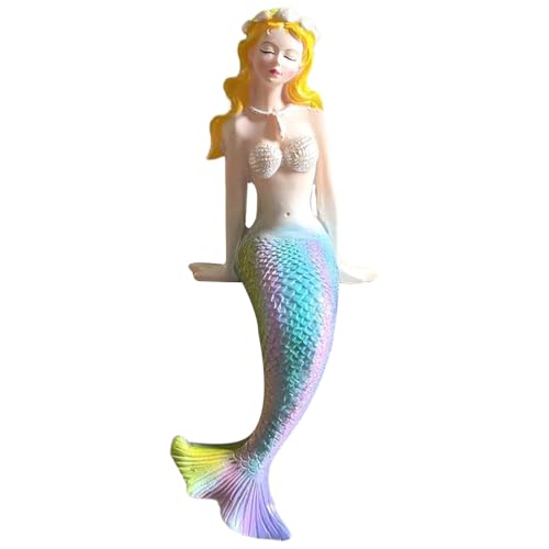 OSALADI Figura De Sirena Sentada Utilería De Sirena De Mesa De Arena Figura Coleccionable De...