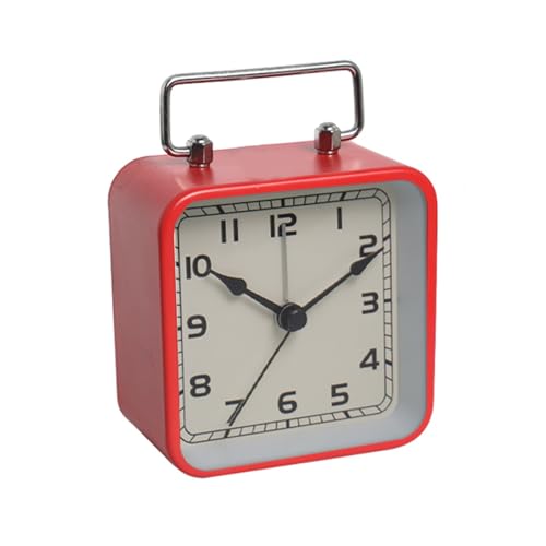 Reloj de cuarzo luminoso con caja metálica cuadrada pequeña y sistema digital de alarma analógica