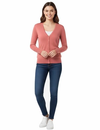 Image of Allsense Women's Long-Sleeve V-Neck Cardigan Sweater | Button Down, Lightweight Soft Knit