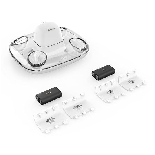 Dock di ricarica doppio 8BitDo per controller wireless Xbox Bianco. Adattatore di alimentazione spina britannica, batterie incluse