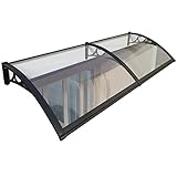 ALDFZ Vordach Haustür Überdachung, Terrasenüberdachungen, UV Regen Schnee Sonnenschutz Abdeckung for Terrassenmarkise Baldachin (Color : Black, Size : 100x200cm)