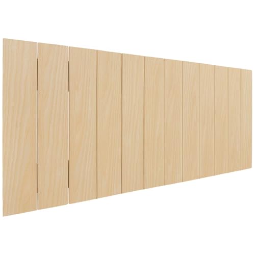 DHOME Tête de lit en Bois recyclé MDF Vertical Pallet Style Ferrures incluses (90cm, Bois Naturel)