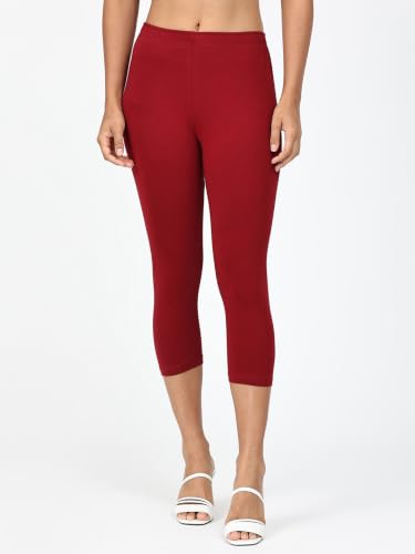 Image of Robinbosky Premium Stretchable Cotton Capri Legging for Women | Suitable for Formal wear & Casual wear | High-End Elastic Makes. The Leggings Squat Proof and Durable for Travel, Yoga, & Workout.