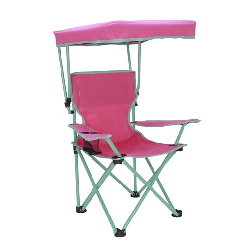 CLMSTE Canopy Folding Chair with Safety Lock Outdoor Chair 125 lb. Capacity (Pink)