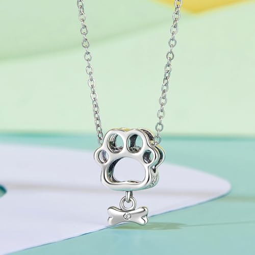 Abalorio de huella de perro en plata de ley 925 compatible con pulseras Pandora para mujer 5