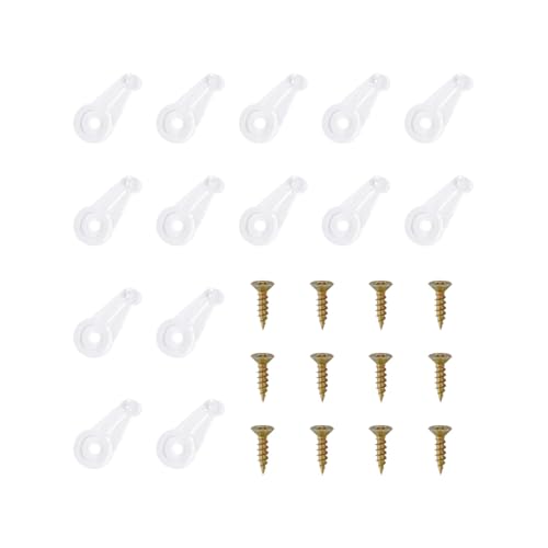 20 Pack Cabinet Door Glass Retainer Clips Kit, Plastic Glass Panel Retainer Clips, 4 mm with Screws for Mirrors, Cabinets, Glass Retainer Clips Kit
