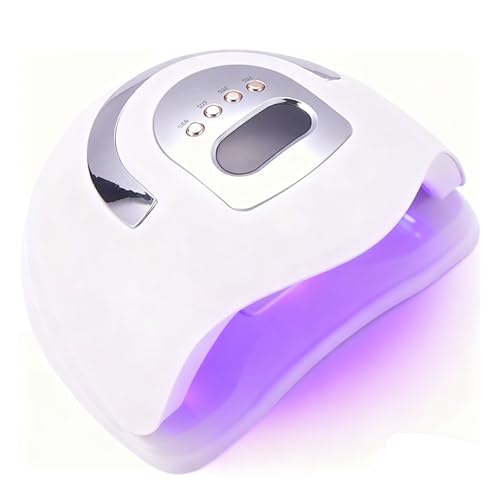 380 W UV lámpara de uñas, 4 temporizadores pantalla LCD, lámpara UV, uñas de gel, 81 perlas de lámpara, sensor automático rápido secador de uñas, adecuado para todas las lámparas de uñas para manicura