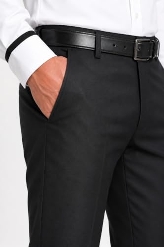 Image of Men's Slim Fit Formal Trousers | Office & Business Wear | Men's Solid Formal Pants (256)