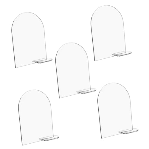 5Sets Blank Acrylic Table Place Cards with Stands Reusable DIY Signs for Weddings Events and Parties for Table Number and Name Card Display