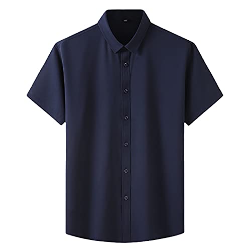 Chemise d'été pour homme ample bleu marine anti-transpiration 3XL