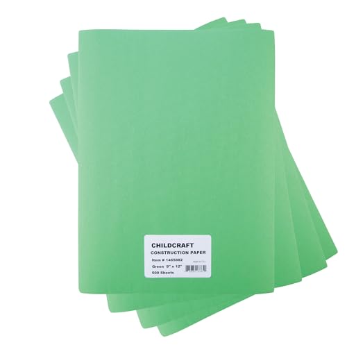 Childcraft Construction Paper, 9 x 12 Inches, Green, 500 Sheets