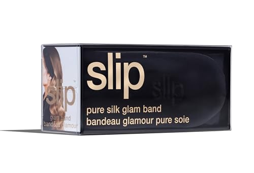 SLIP Glam Band Black – Ultra-Smooth Hair Tie for Gentle Hold, Prevents Creases & Breakage, Ideal for Sleep, Workouts & Everyday Styling, Durable & Luxurious Hair Accessory