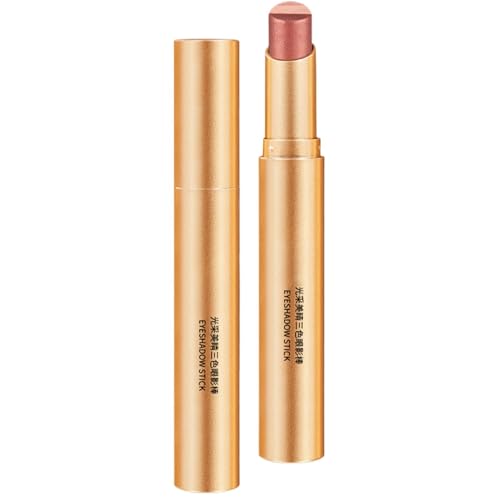 Sombra de ojos en barra con degradado de 3 colores: lápiz de sombra de ojos resistente al agua con brillo para profesionales y principiantes | Sombra de ojos en crema y duradera