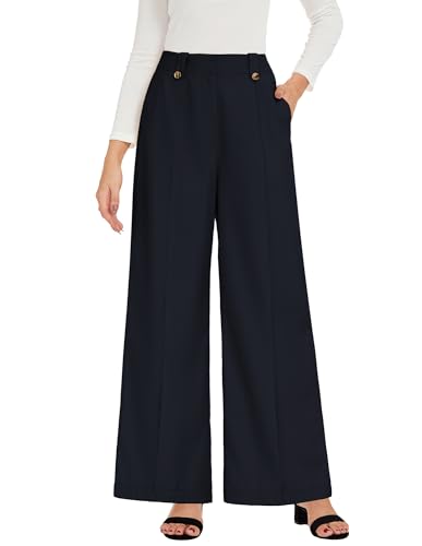 GRACE KARIN Wide Leg Dress Pants for Women 2025 High Waisted Work Pants Business Casual Long Trousers with Pockets