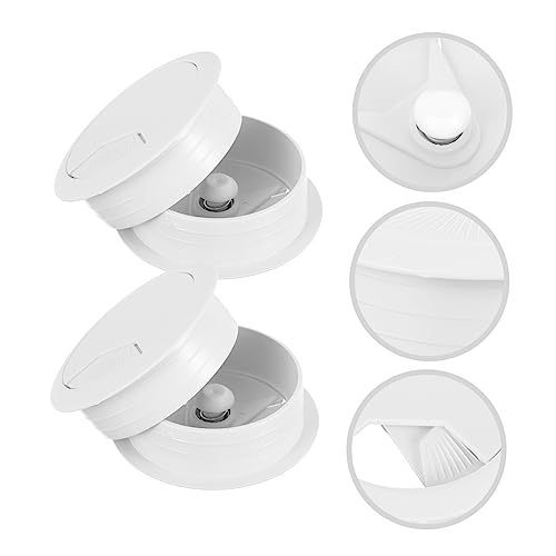 6 piezas de cubiertas para orificio de cables Angoily para escritorio, organizador de cables para oficina miniatura 5