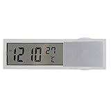 Größe: 93 x 33 x 20 mm joyliveCY Auto 2 in 1 Digital LCD Uhr Thermometer mit Saugnapf