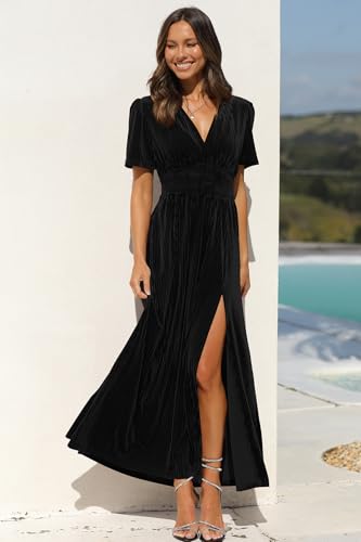 Image of Maxigerui Women's Velvet Maxi Dress Formal Dresses for Wedding Guest Dress