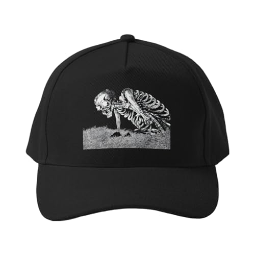 Gorra de béisbol Gorra Japonesa de Terror con Monstruos Yokai Gashadokuro de 5 Paneles para Uso Diario Informal, Transpirable y Ligera.
