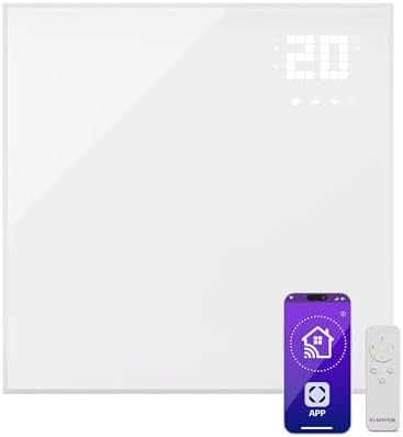 Klarstein Infrarotheizung mit Thermostat, 360W Elektroheizung, Smart Home Bild-Infrarotheizung zur Wandmontage, IR mit App-Steuerung & Erkennung offener Fenster, Feuchtraum Heizkör