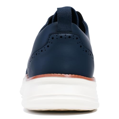 Men's Dress Sneakers Business Casual Dress Oxfords Walking Shoes Lightweight Comfortable Brogue Shoes Dark Blue 10.54
