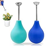 2 unidades de alcachofa de 224 ml: alcachofa de bola para plantas, acero inoxidable, boquilla de bola, riego, bola para regar semillas, bonsái, plantas sensibles y esquejes (azul + verde)