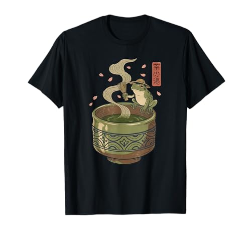 Japanese Frog Matcha Tea Time Té Verde Ukiyo-e Cottagecore Camiseta