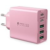 Base de carga multipuerto: este cargador tiene un diseño compacto de 5 puertos, incluidos 2 puertos USB-C y 3 puertos USB, lo que lo hace ideal para cargar múltiples dispositivos al mismo tiempo. Los puertos USB-C1/C2 admiten cargas PD de 20 W, mientras que los puertos USB-A1/A2/A3 admiten cargas de 3,1 A. La potencia de salida total en todos los puertos es de 50 W a plena carga.