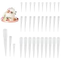 100 Stück Blumenröhrchen für Kuchen Dekorieren, 3/5/7cm Kunststoff Torte Blumen Röhrchen, Torten Blumenröhrchen für Kuchendekoration (3 Größen)