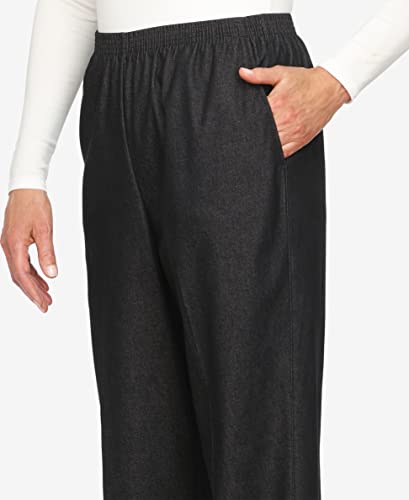 Alfred Dunner Womens Plus Size Black Denim Proportioned Short Casual Pants, Black, 22 Us #TOP7