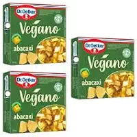 Gelatina Vegana, Sabor Abacaxi, 3 Caixas com 20 Gramas cada Caixa