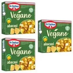 Gelatina Vegana, Sabor Abacaxi, 3 Caixas com 20 Gramas cada Caixa