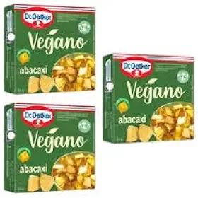 Gelatina Vegana, Sabor Abacaxi, 3 Caixas com 20 Gramas cada Caixa
