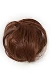 Glam Express Synthetic Hair Bun Extension | Heat Safe | Wrap Around Claw Clip Hair Extension | Auburn