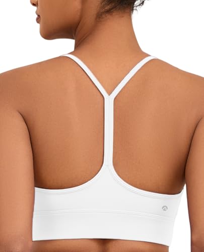 Image of Womens Y-Back Sports Bra, Weightless Padded Yoga Bra, Spaghetti Strap Low Impact Gym Top for Workout & Daily Wear