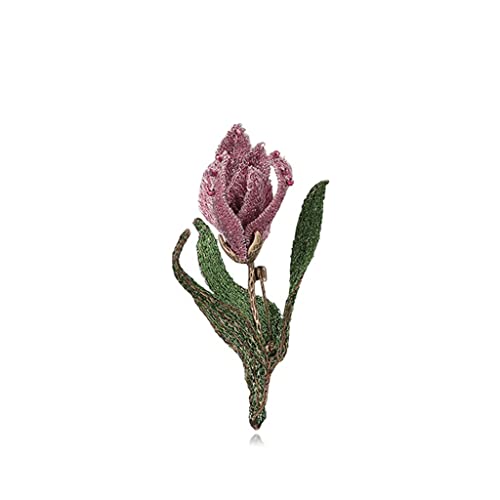 Broche tulipe brodée main : l'accessoire floral pour égayer vos manteaux
