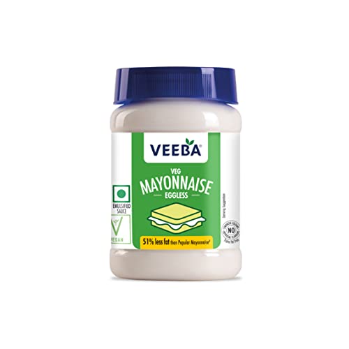 Veeba Eggless Mayonnaise (250g) I Veg Mayonnaise I 100% Vegetarian Mayo I Extra Creamy And Delicious I Rich And Thick Texture I Dip, Spread And Dunk For Rs. 63