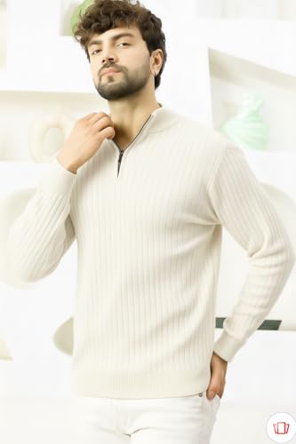 Image of Pivl Men's Winter Half Zip Solid Warm Sweater