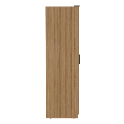 Image of Wakefit Elphi 4 Door Wardrobe with Mirror Urban Teak,Grey Foil