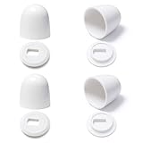 4 Pcs Upgrade Toilet Bolt Caps, Universal Plastic Tall Toilet Bolt Covers with Extra Washers for Easy Installation, Sleek Push-On Toilet Screw Covers Caps for Concealing Bolts & Bathroom Decor
