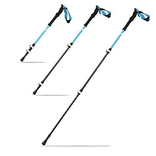 Bâtons de randonnée télescopiques Pliables et réglables avec poignée Ergonomique, Parfaits pour la randonnée, Le Camping, l'alpinisme et la Marche (Lot de 2).