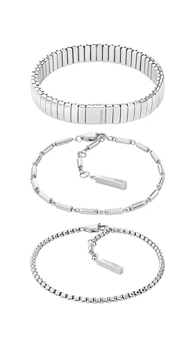Calvin Klein Set de 3 Pulseras para Mujer Colección CK STACKED de Acero Inoxidable - 35000837