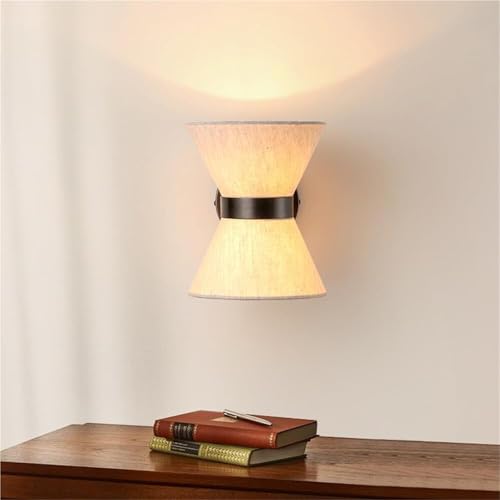 Aplique de pared retro japonés y lámpara rústica G9 de lino para decoración del hogar 4