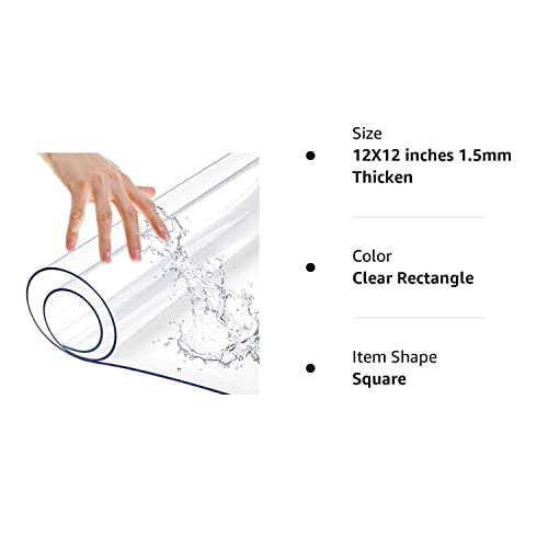 Leoewo Square Clear Vinyl Table Protector For Night Stand Bedside Tabletop Pvc Plastic Tablecloth Desktop Cover Mat Easy Clean Dustproof Topper Cabinet Screen Protection Table Pad 12X12 Inch #TOP7